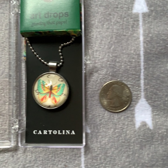 Cartolina 18” art drop butterfly necklace by iPop, NIB - Picture 5 of 7
